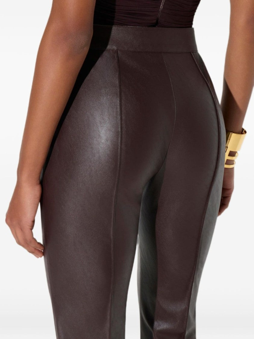 Elisabetta Franchi High-Waisted Flared Trousers With Seam Detailing