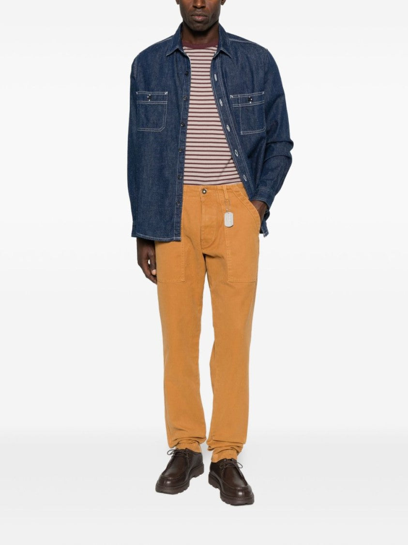 Chesapeake's Dark Blue Denim Shirt With Classic Collar