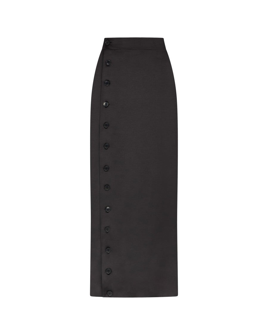 Serena Bute Button Through Skirt - Black