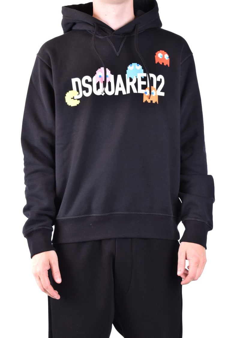 Dsquared2 Black Cotton Hoodie