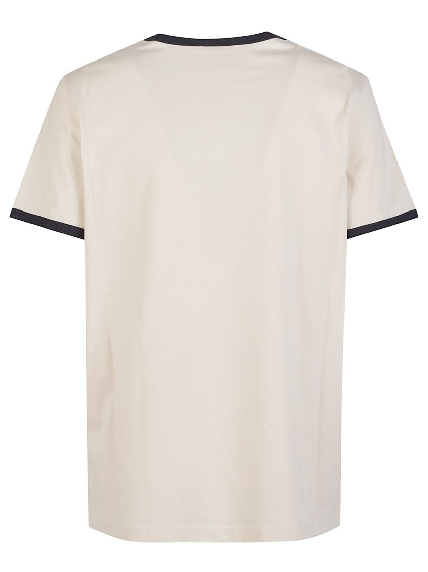 Moncler Logo Round Neck Cotton Trim T-Shirt
