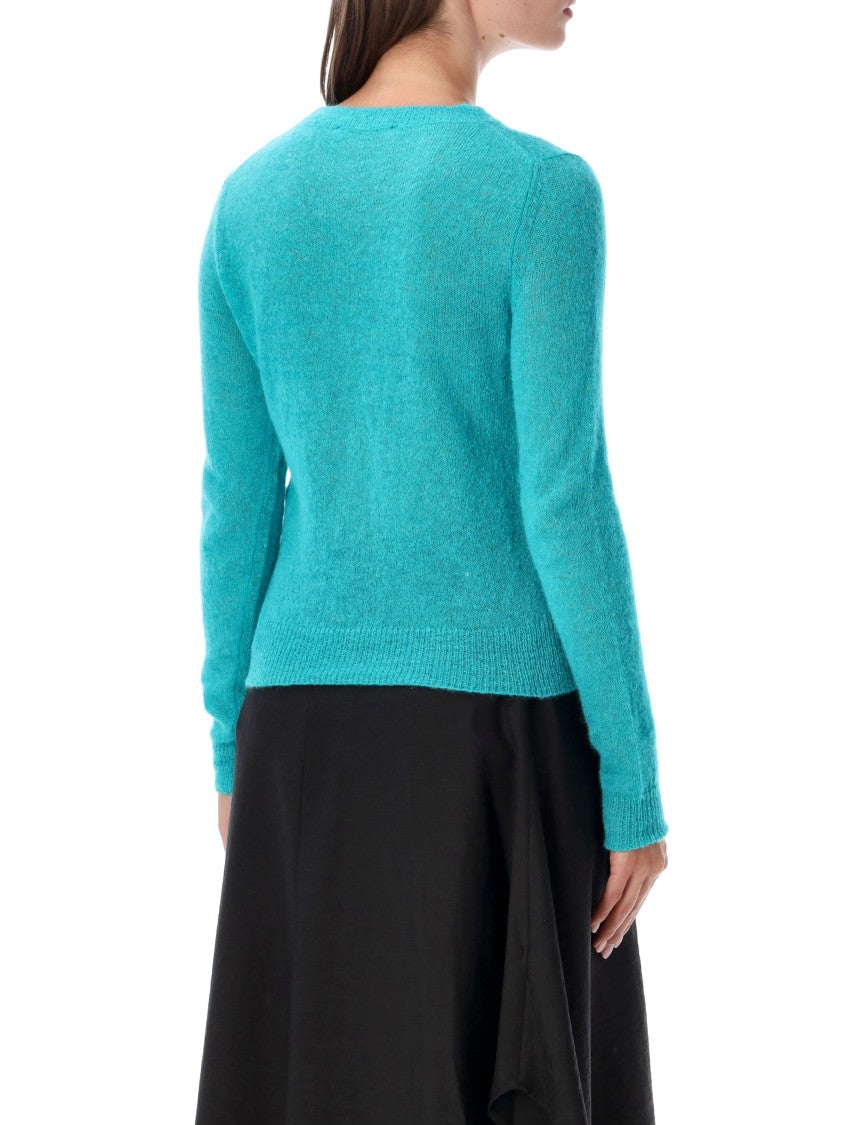 Studio Nicholson Long-Sleeved Crewneck Sweater In Vibrant Turquoise