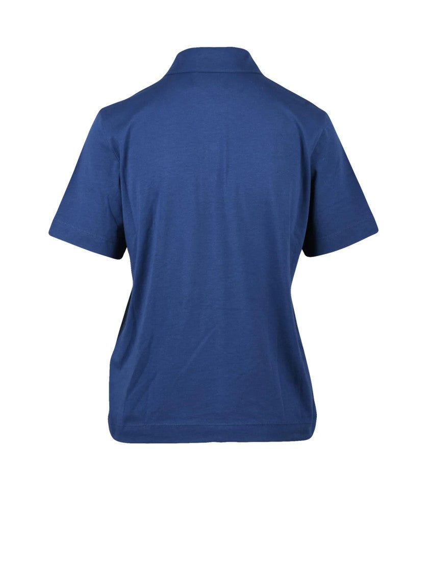 Alpha Studio Blue Cotton Elastane Stretch Polo Shirt