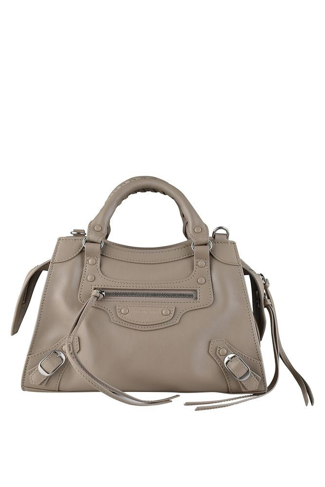 Balenciaga Taupe-Beige Leather Néo City Bag