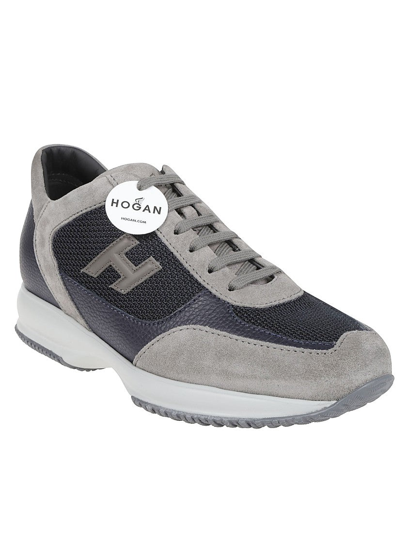 Hogan Interactive Leather Suede-Trim Sneakers