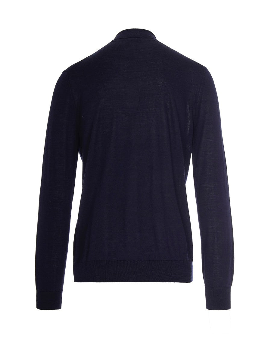 Ballantyne Navy Blue Wool Turtleneck