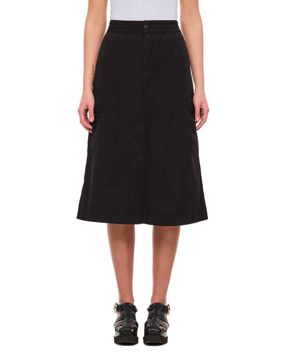 Carhartt Wip Flared Cargo Skirt With Structured Silhouette And Logo Patch