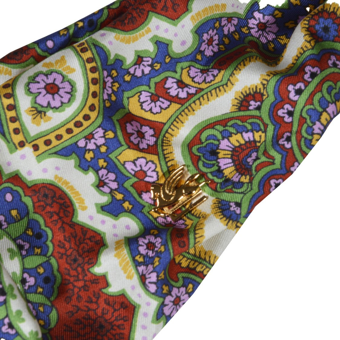 Etro Multicolored Silk Headband With Print Medallions