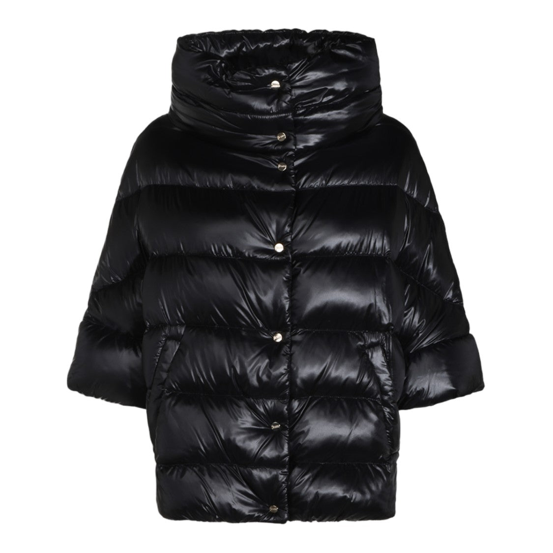 Herno Glossy Quilted Structured Collar Short Down Jacket