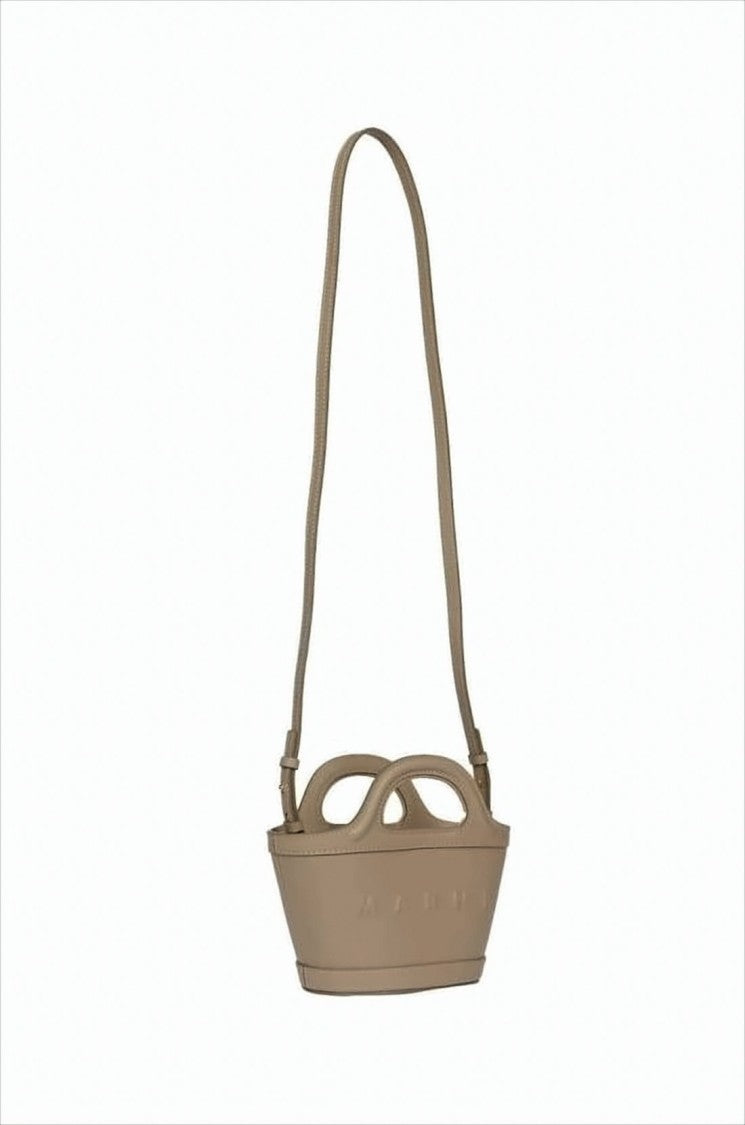 Marni Structured Calf Leather Tote Bag With Embossed Logo