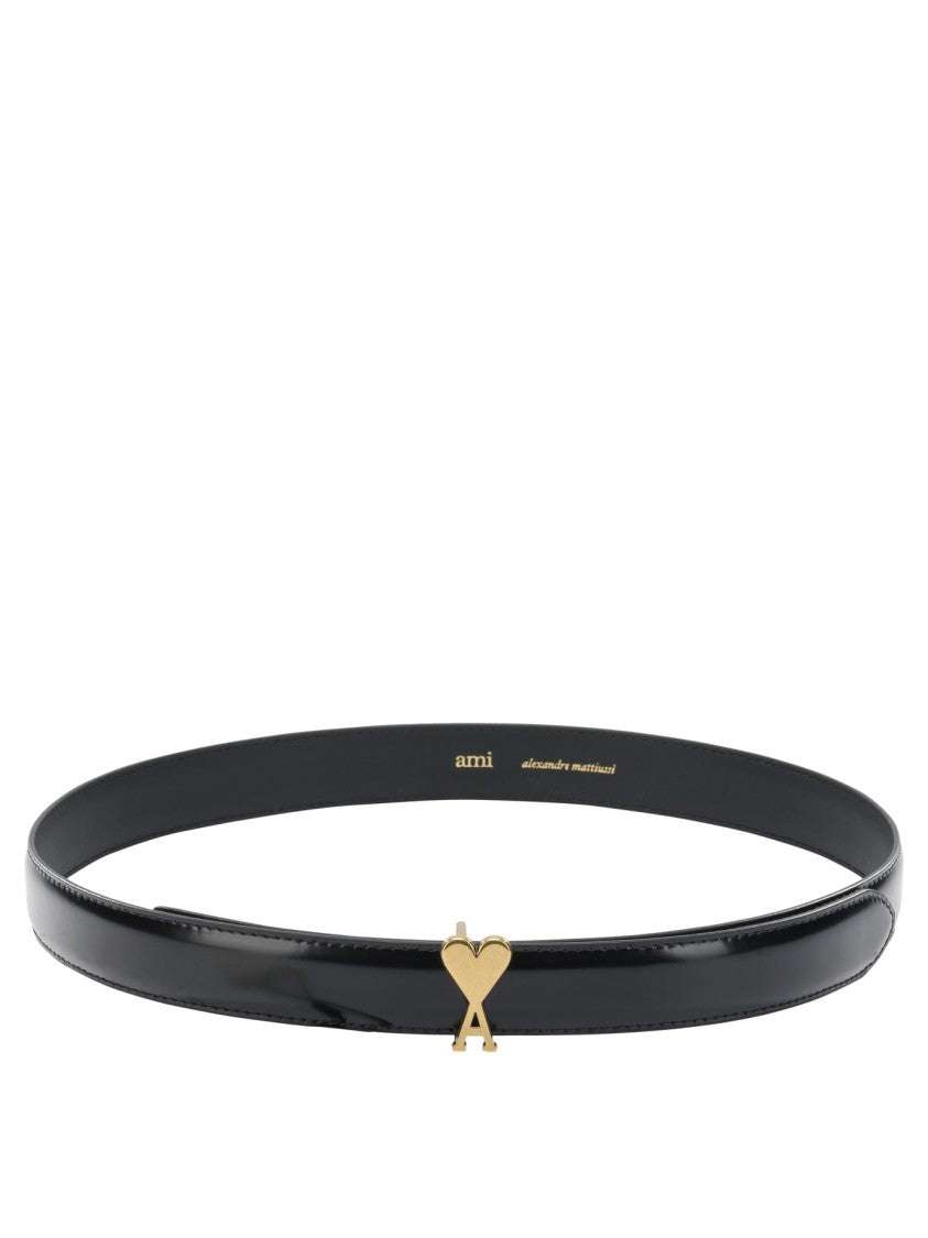 Ami Paris Narrow Calf Leather Belt