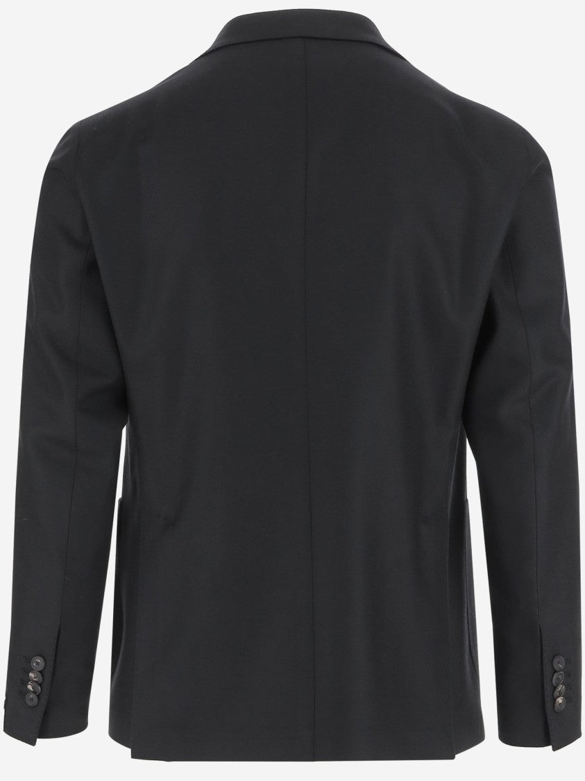 Tagliatore Single-Breasted Stretch Wool Jacket With Welt Pockets And Reverse Spear Collar