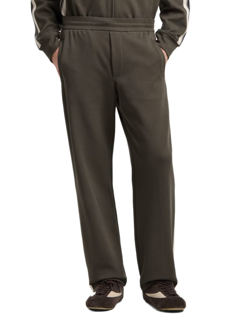 Emporio Armani Brown Jogger Trousers With Contrast Side Stripes