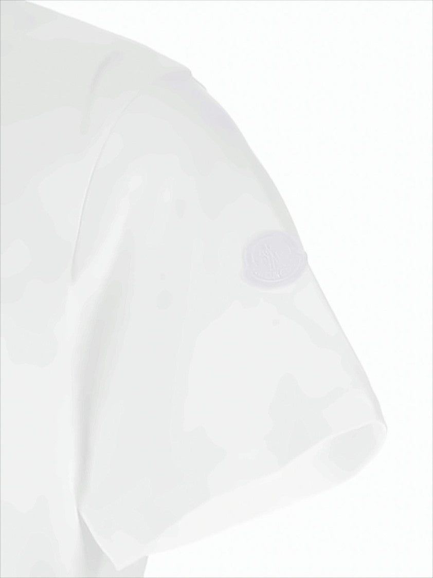 Moncler Short-Sleeve White Cotton T-Shirt With Bold Logo