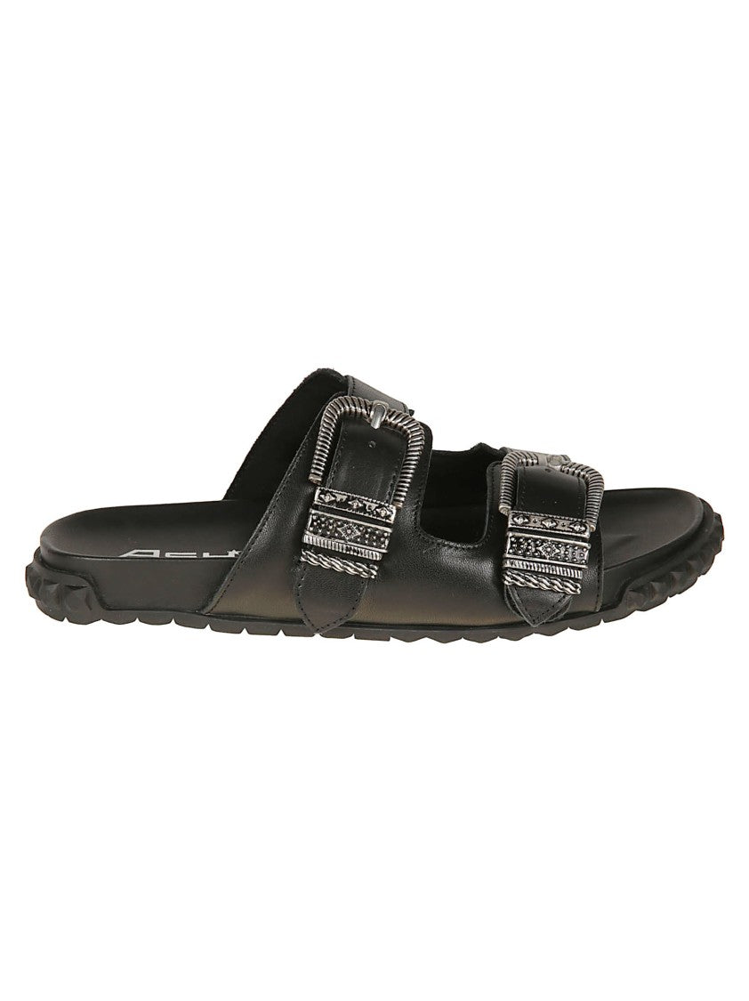 Ash Twister Black Nappa Leather Sandals