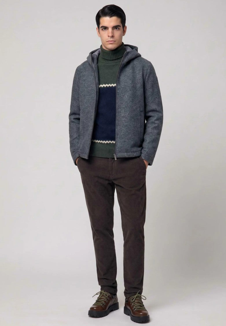 Colmar Dark Grey Textured Hooded Cropped Jacket