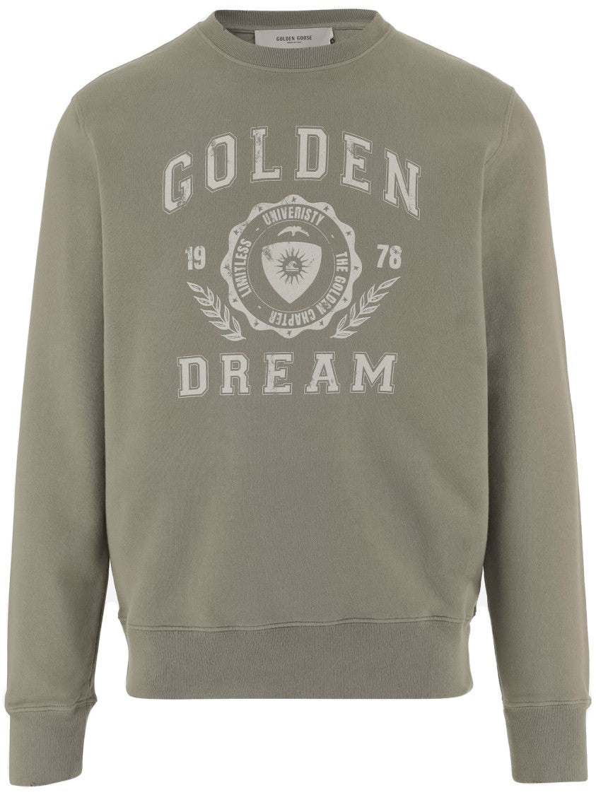 Golden Goose Muted Taupe Cotton Logo Sweatshirt