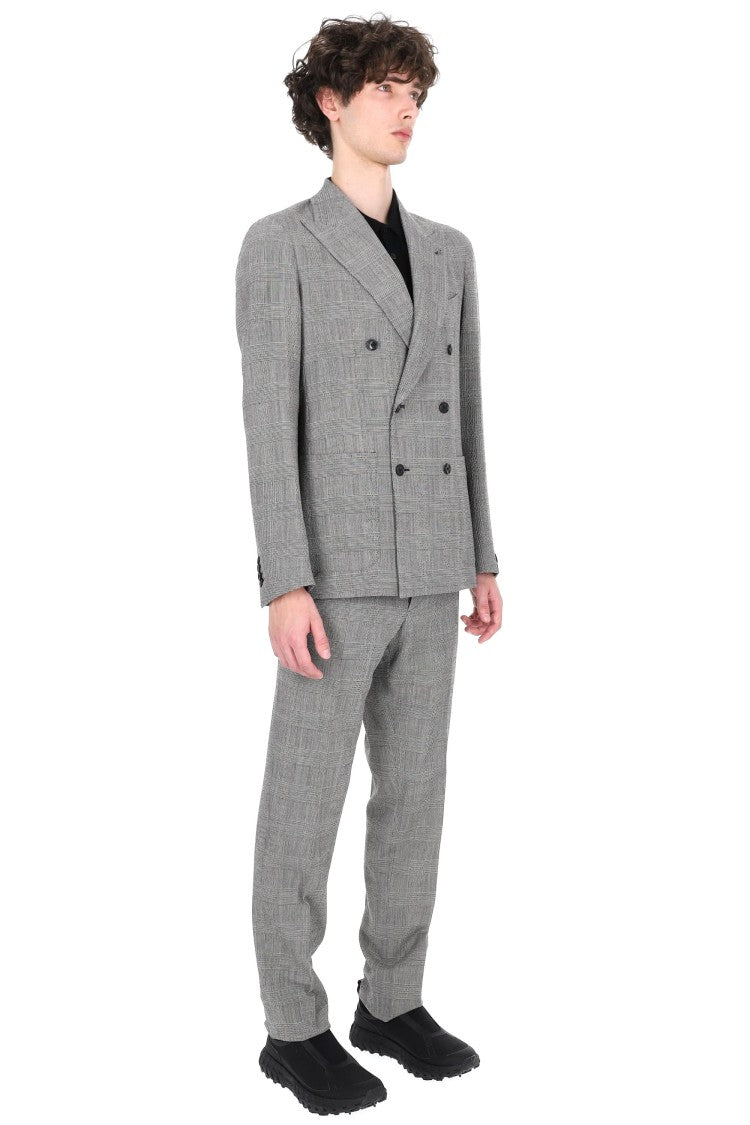 Tagliatore Montecarlo Seersucker Wool Double-Breasted Suit