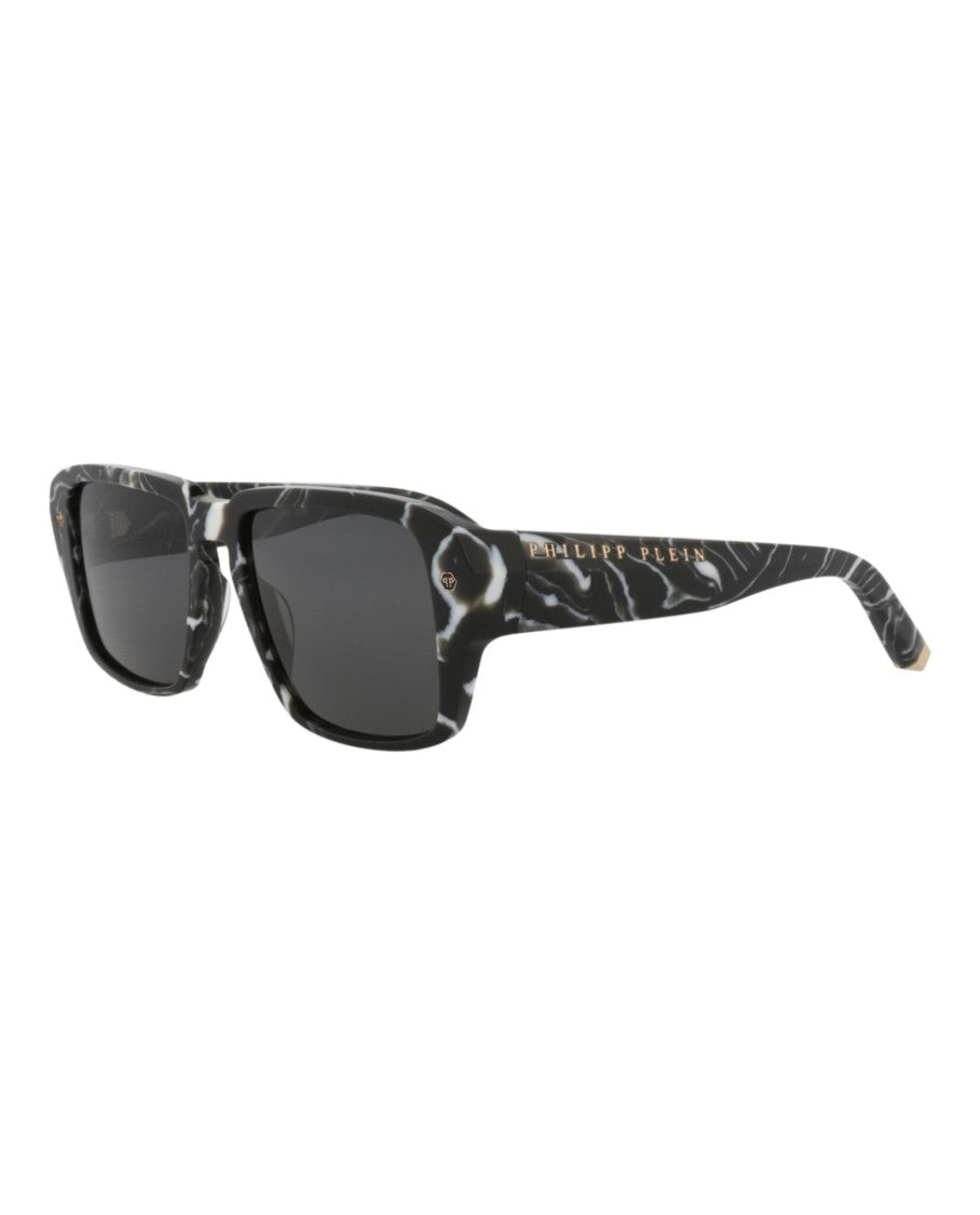 Philipp Plein Square-Frame Acetate Sunglasses With Marbled Finish