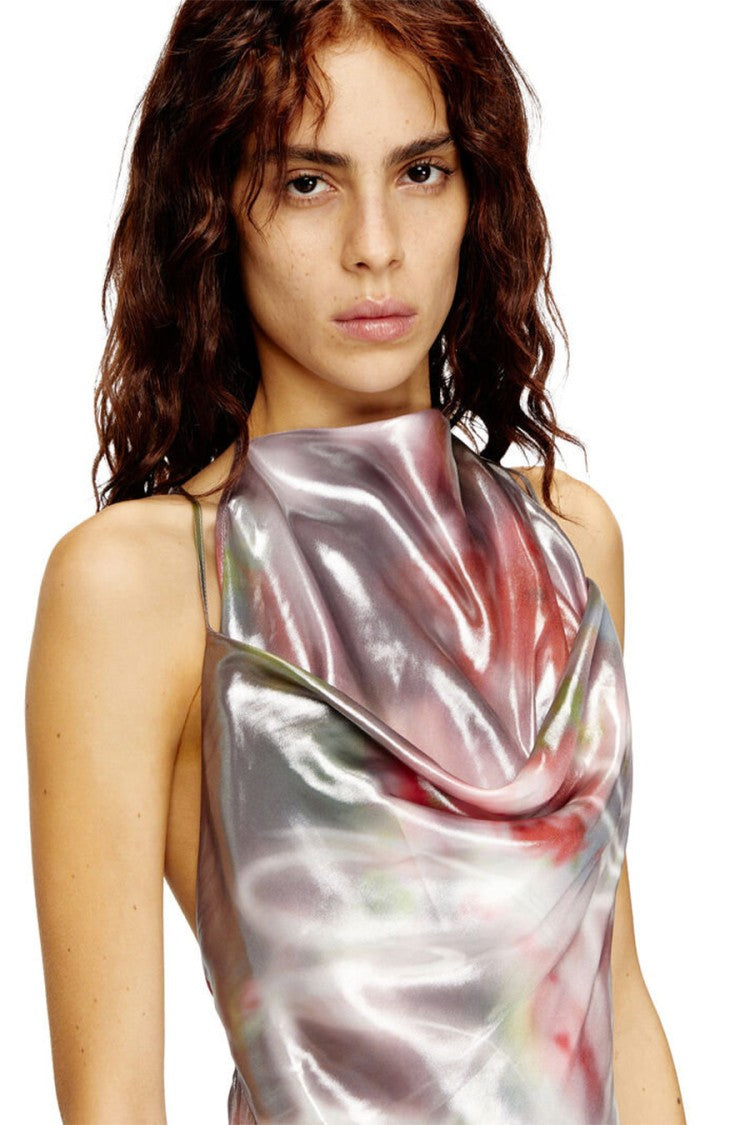 Diesel Multicolor Crepe Midi Dress