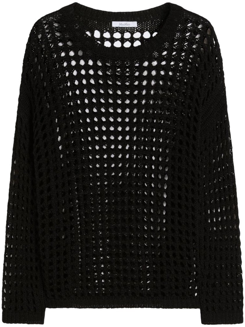 Max Mara Grid-Pattern Long-Sleeved Top With Relaxed Fit