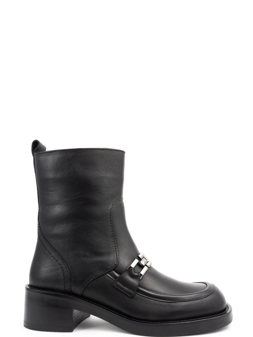 Sergio Moretti Ankle Boots With Metallic Buckle Detail