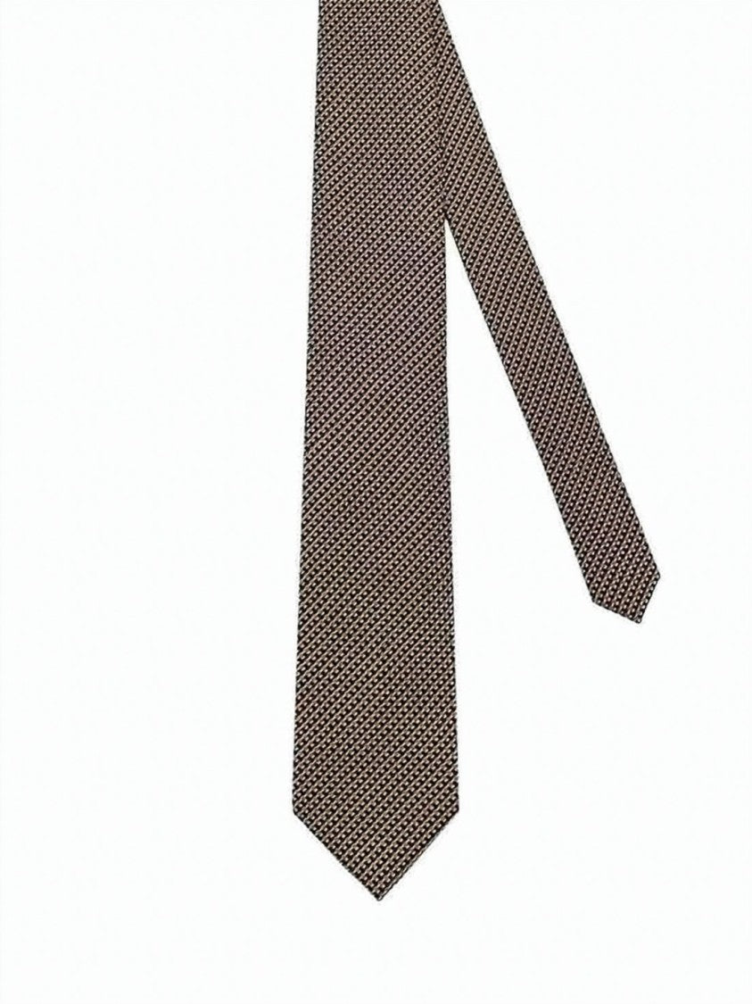 Tom Ford Textured Geometric Pattern Silk Tie