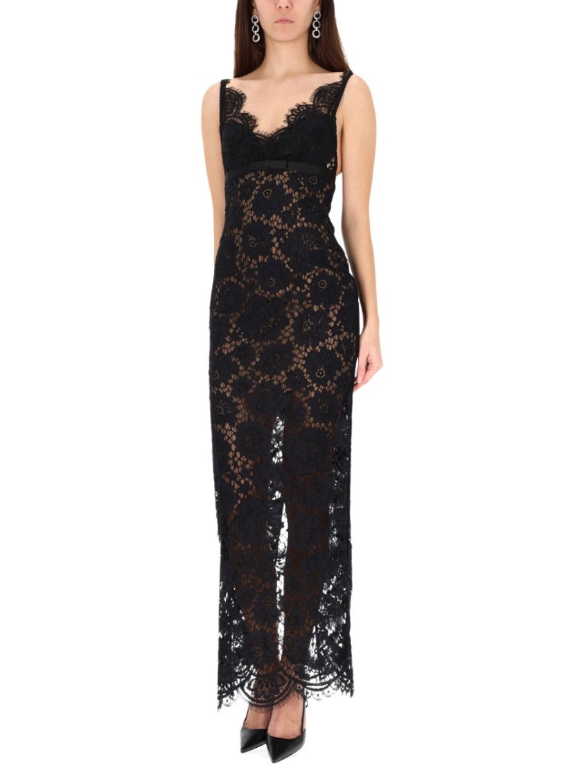 Self-Portrait Black Intricate Lace Maxi Dress