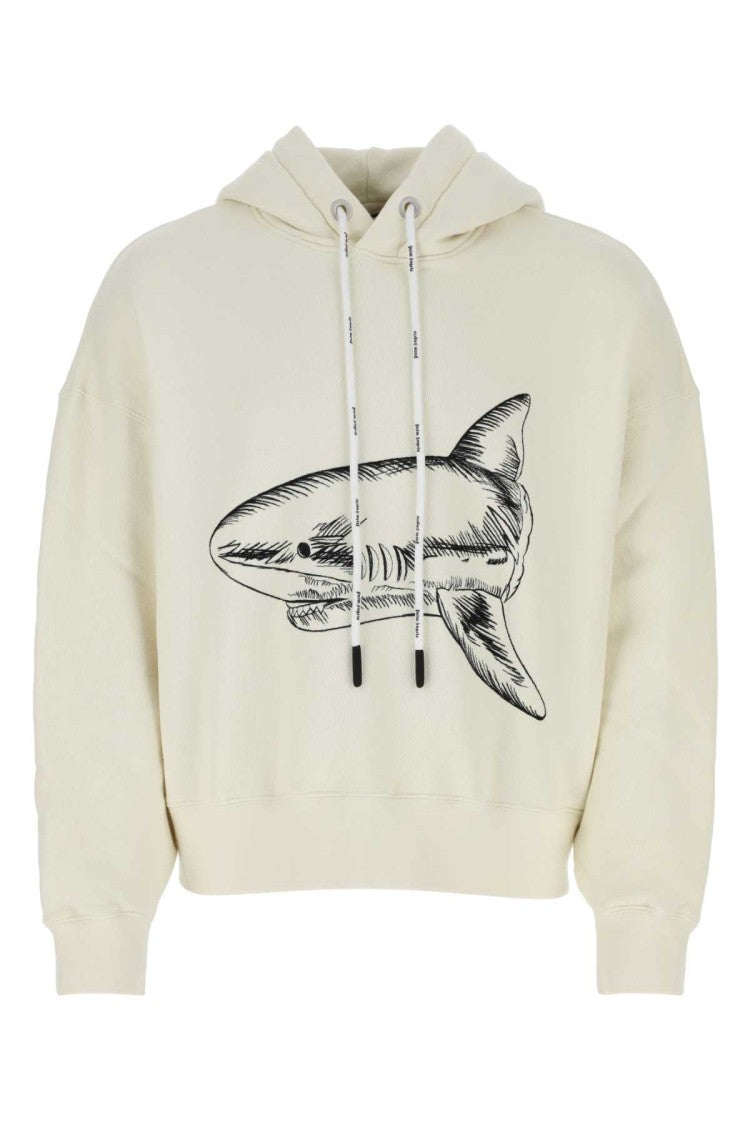 Palm Angels Ivory Cotton Sweatshirt