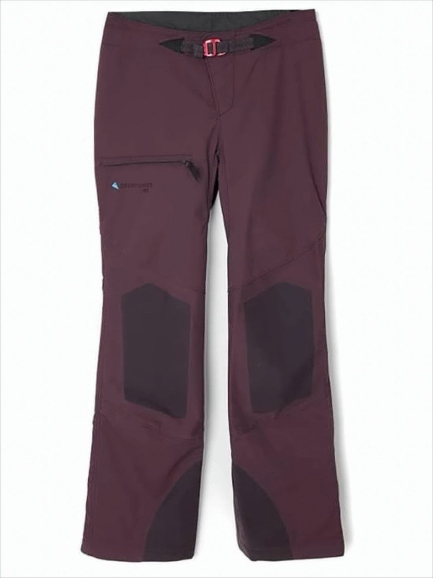 Klattermusen Burgundy Straight Pants With Reinforced Black Patches