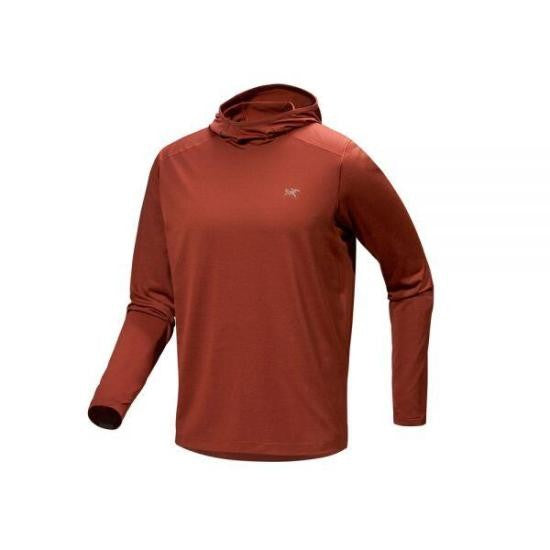 Arc'teryx Lightweight Rust-Orange Hooded Activewear Top