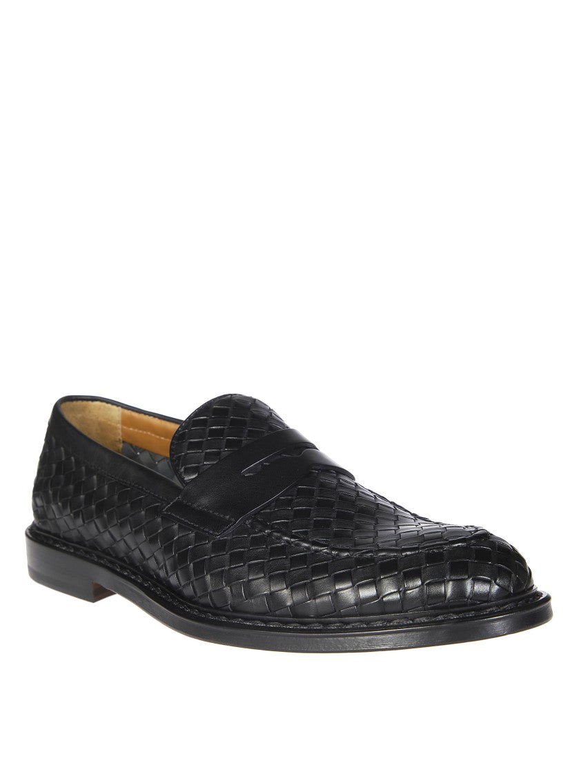Doucal's Doucal's Woven Leather Penny Moccasins