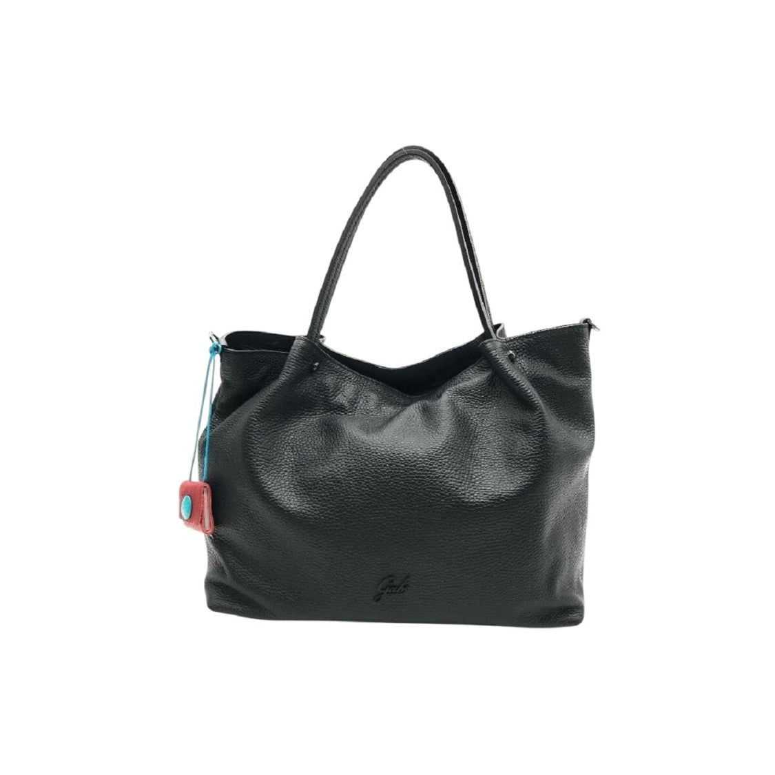 Gabs Textured Black Leather Shoulder Bag