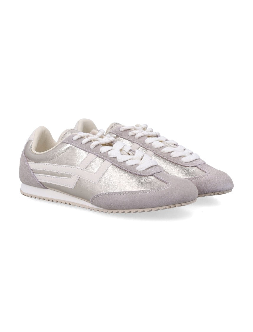 Pro-Keds Racer 77 Metallic Silver Suede Overlay Sneakers