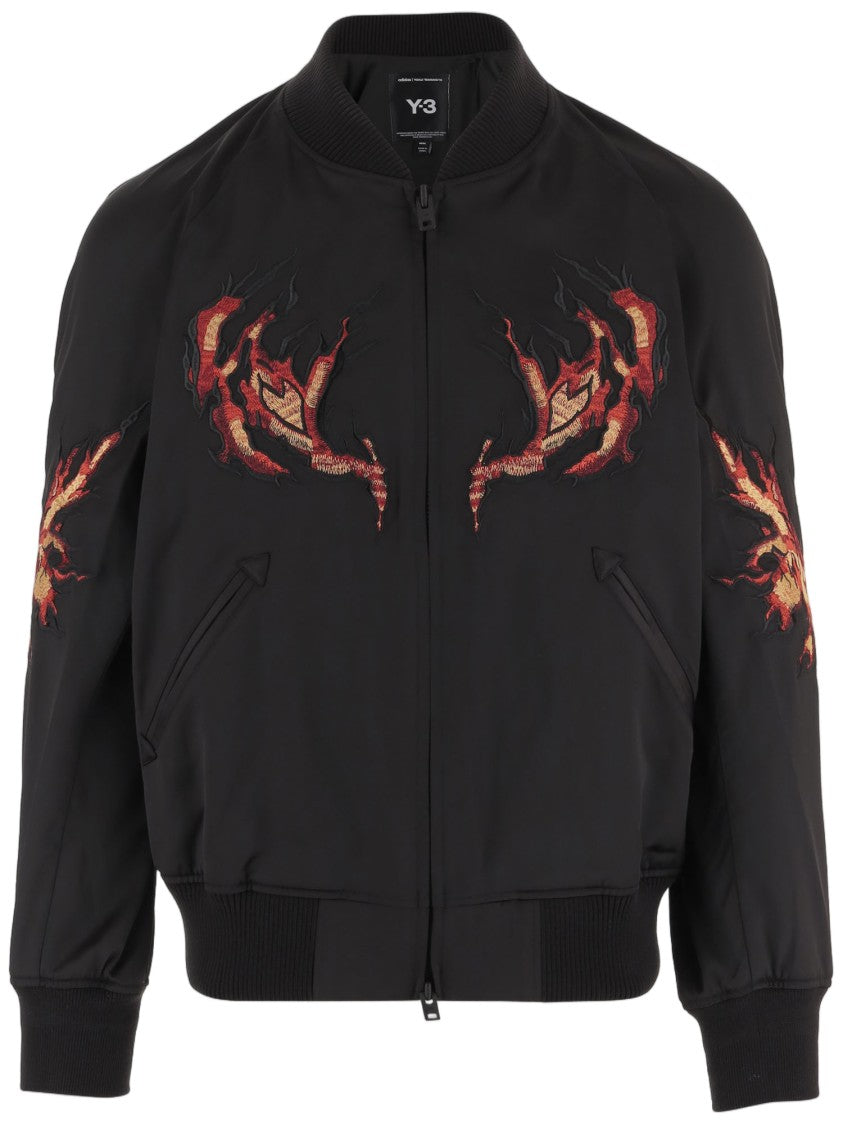 Y-3 Stretch Nylon Jacket With Ribbed Detailing And Embroidery