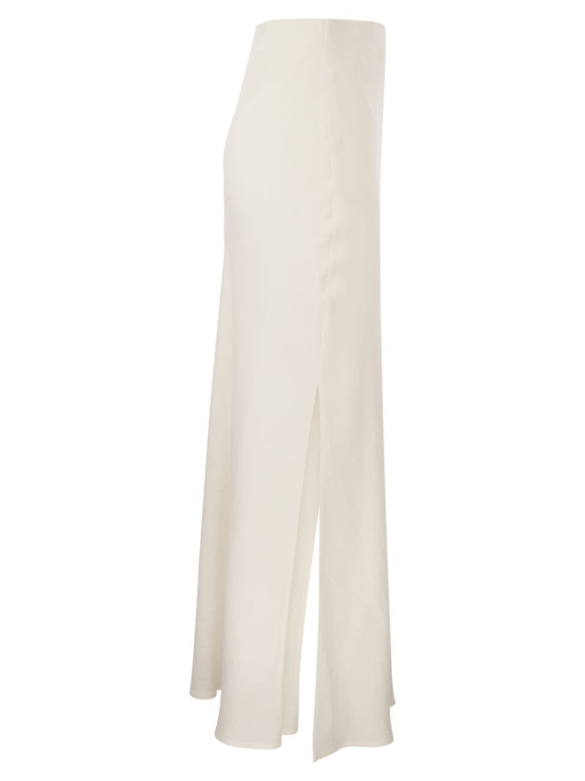 Brunello Cucinelli Viscose And Linen Long Pencil Skirt