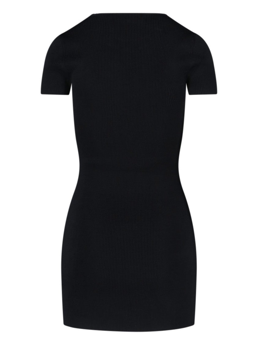 Alexander Wang Ribbed Mini Dress With V-Neckline