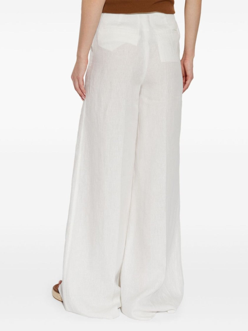 Max Mara Wide-Leg Sequoia Trousers With Pressed Crease