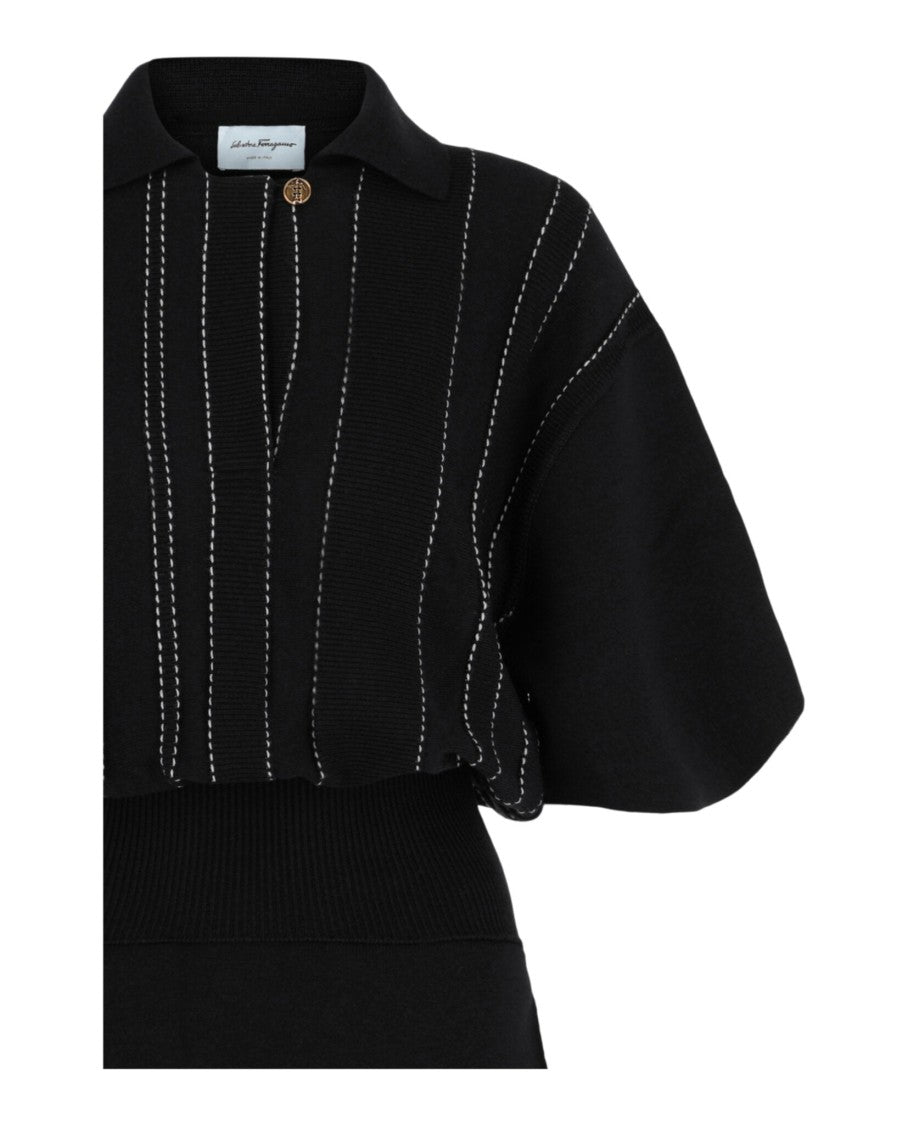Ferragamo Contrast Stitch Knit Dress