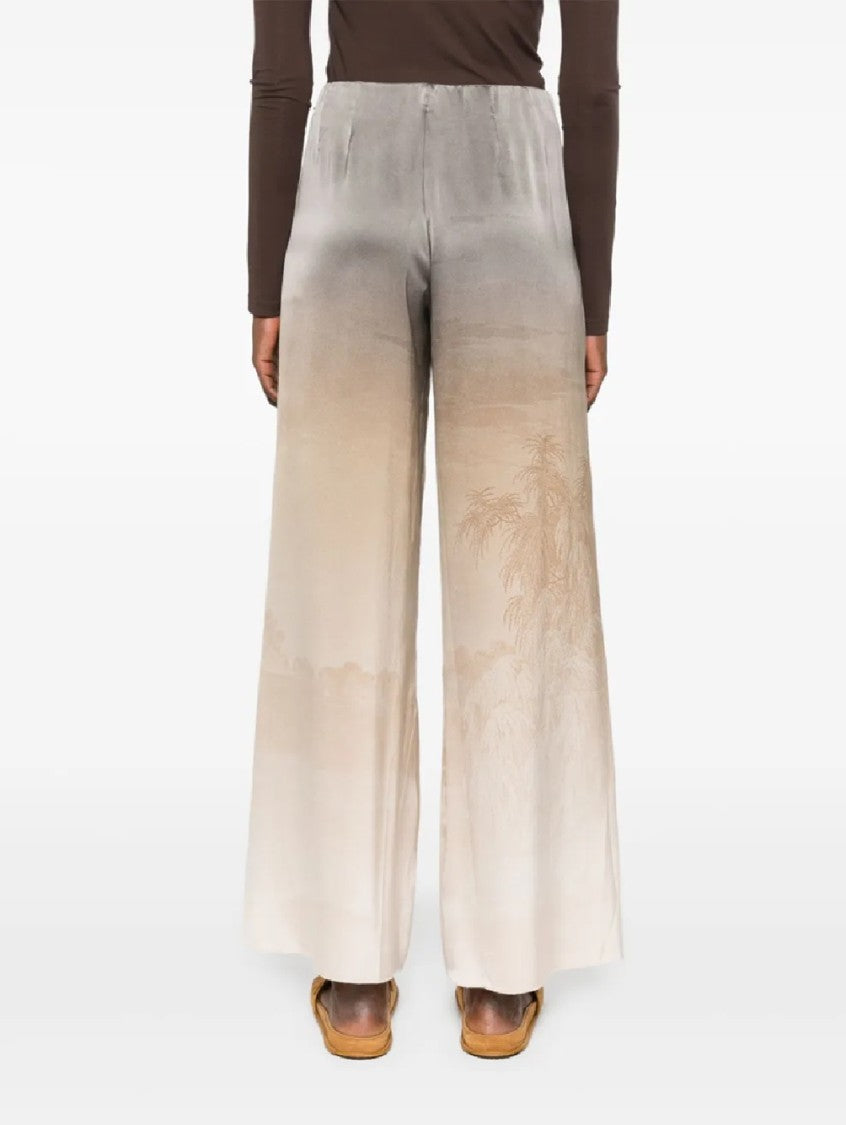 Pierre-Louis Mascia Wide-Leg Gradient Trousers With Landscape Print