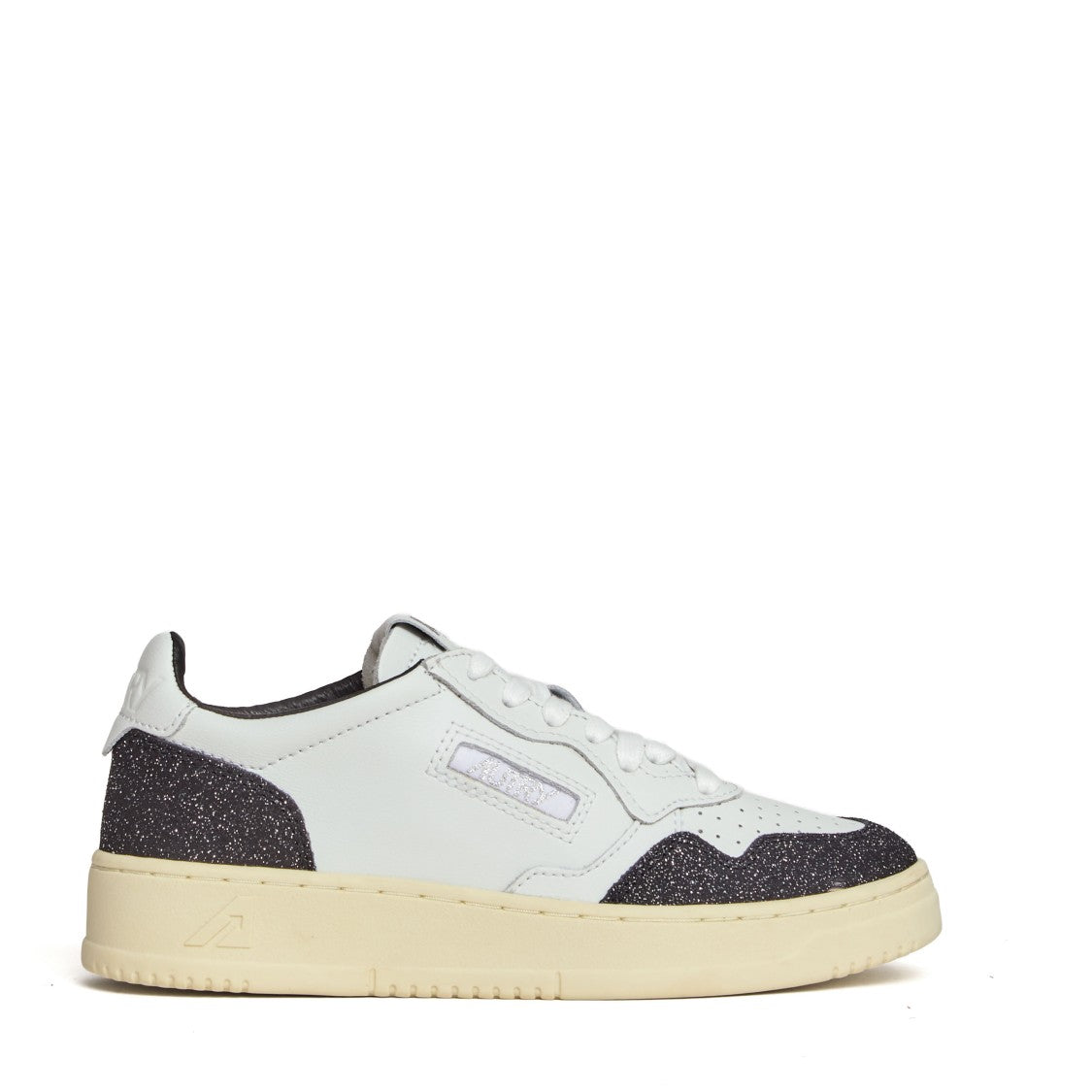Autry White Off Black Soft Leather Medalist Low Sneakers