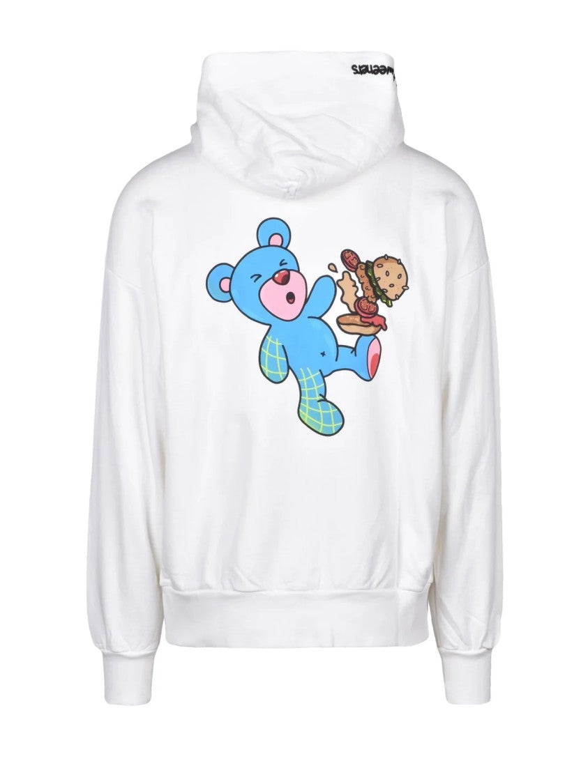 Inbetweeners White Graphic Relaxed-Fit Cotton Hoodie