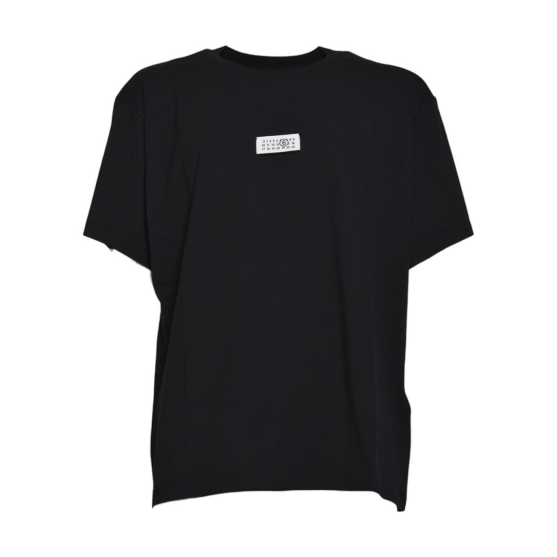 Mm6 By Maison Margiela Relaxed-Fit Black Cotton T-Shirt With Minimalist Branding