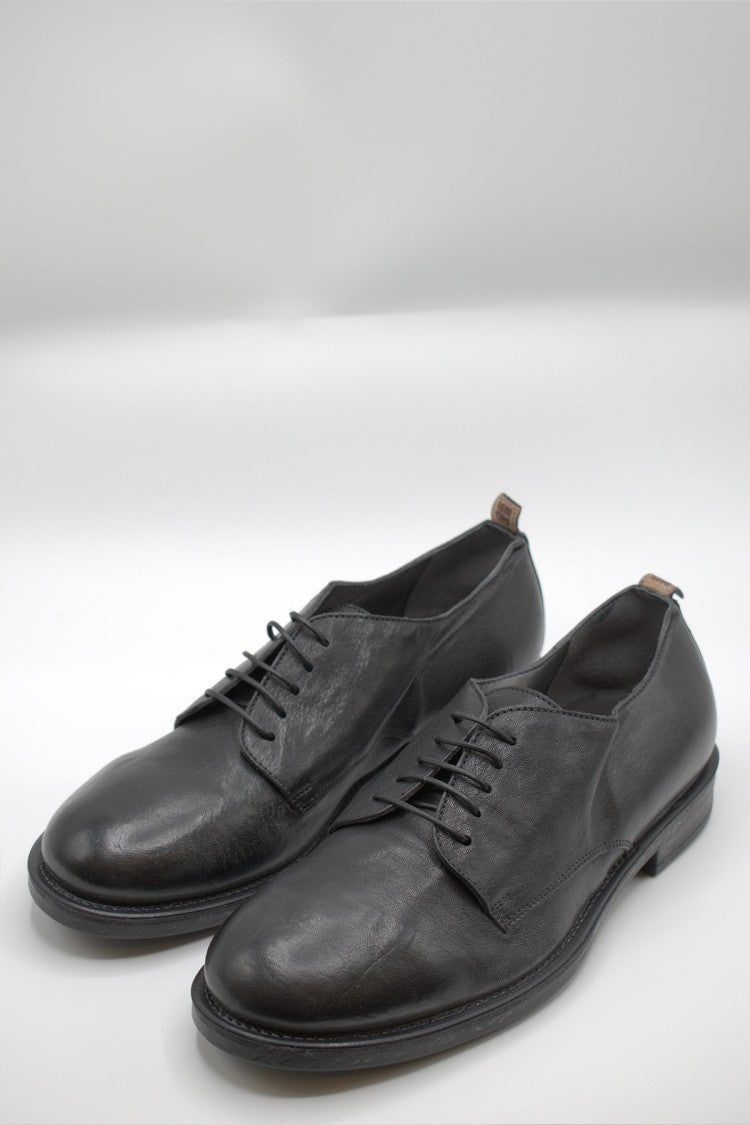 Moma Black Leather Brogues
