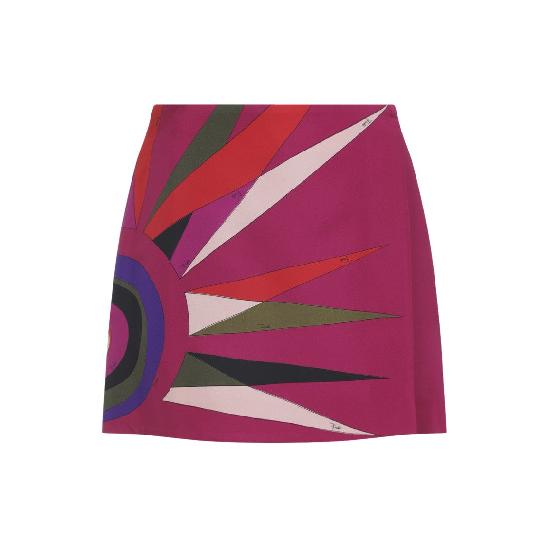 Pucci Graphic Sunburst Mini Skirt With Elongated Triangular Design