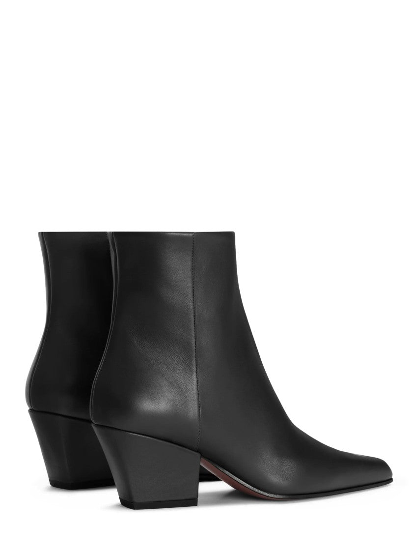 Paris Texas Smooth Calf Leather Ankle Boots With Block Heel