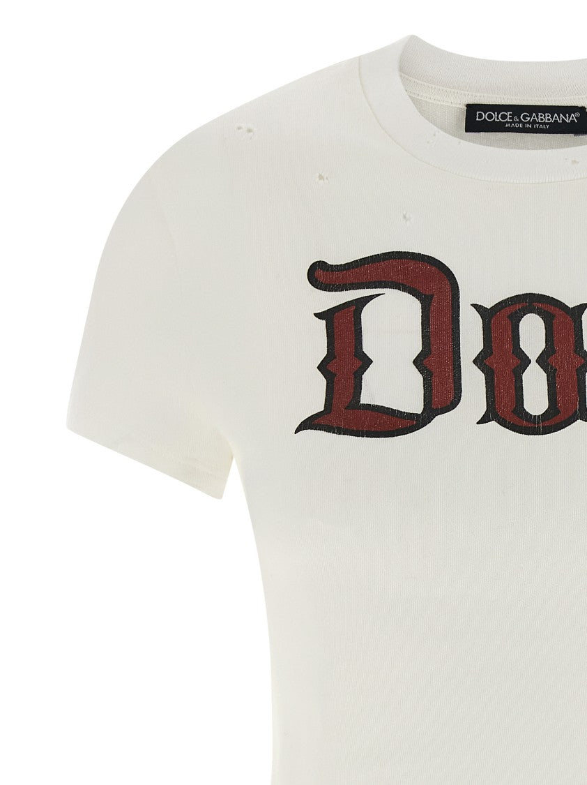 Dolce & Gabbana Used Effect Cotton T-Shirt