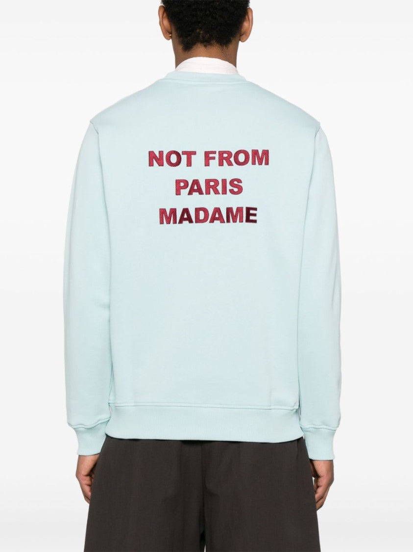 Drôle De Monsieur Powder Blue Sweatshirt With Logo Embellishment