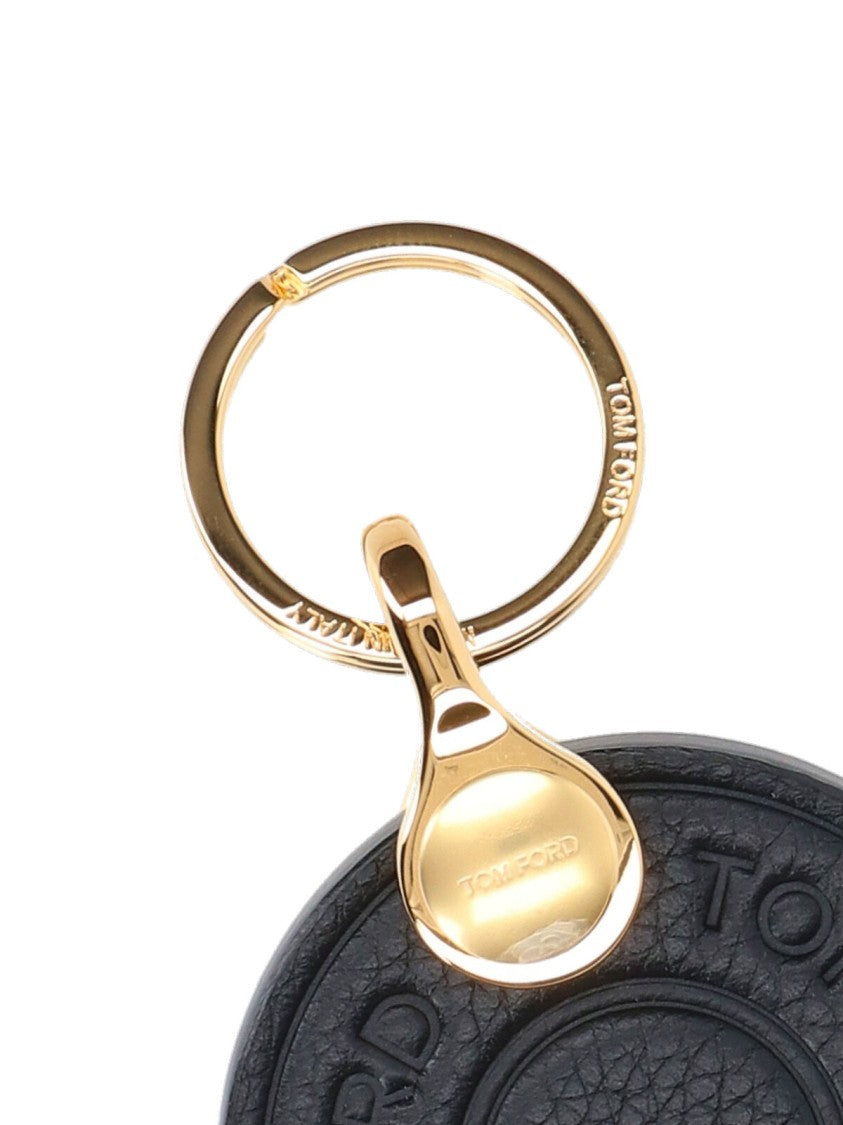 Tom Ford Leather Key Ring, Black