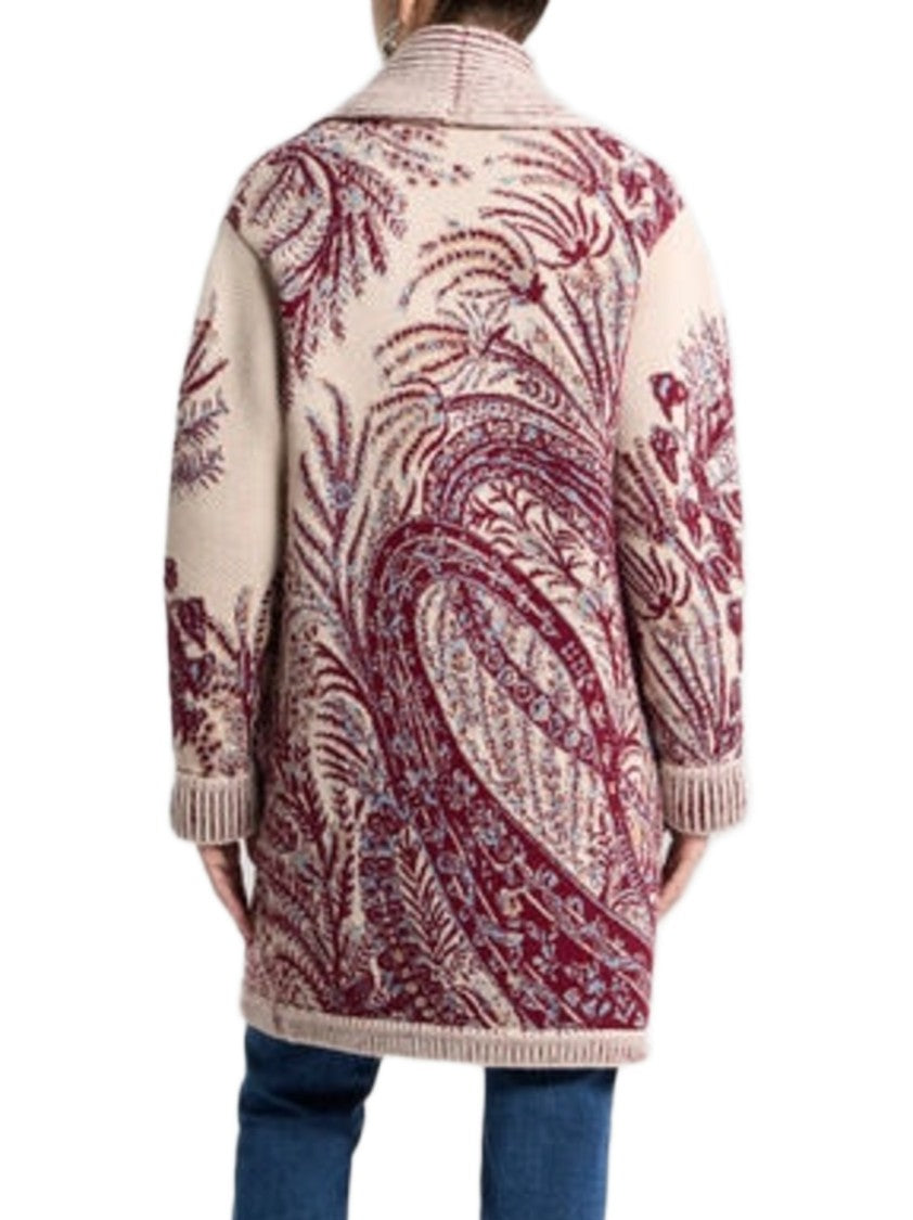 Etro Maxi Cardigan In Wool-Cotton Blend